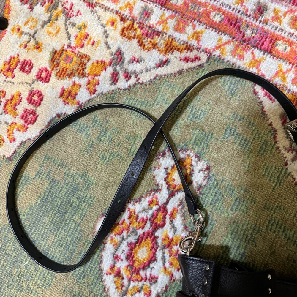 Rebecca Minkoff Black Studded Crossbody Bucket Bag Silver Hardware - Picture 5 of 8
